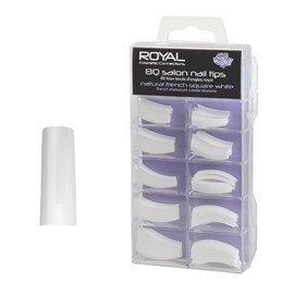Royal 80 Salon Nail Tips - Natural French Square White