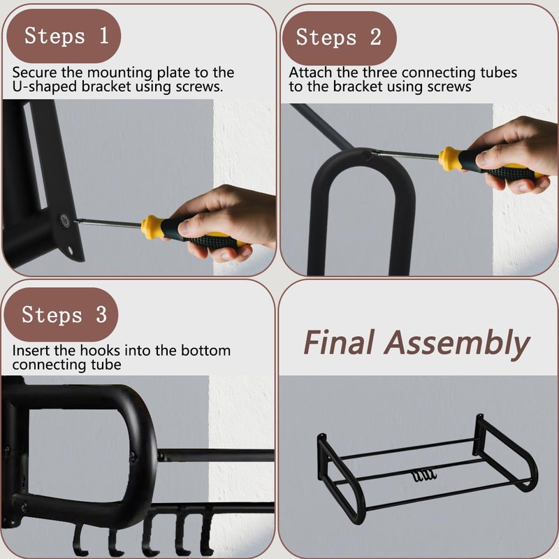 Microwave Shelf Wall Mount,Microwave Wall Shelf with 5 Hooks and