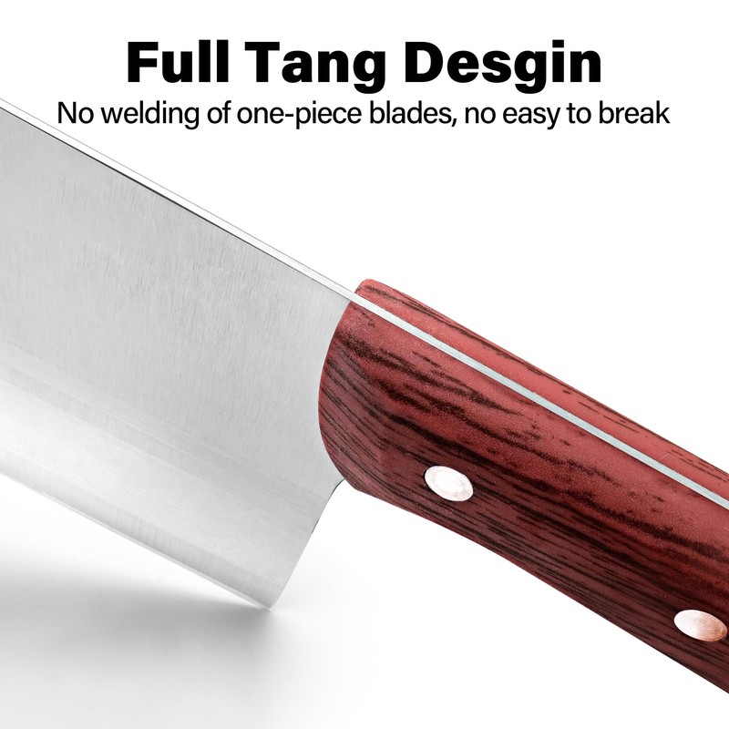 TJ POP Chinese Chef Cleaver, 7.5 Inch Stainless Steel Knife