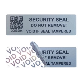 Matte Silver Tamper Protection Sticker with QR Code, Warranty Void Seal Security Label Sticker with Serial Numbers (5 x 1.5 cm, 150 Pieces)