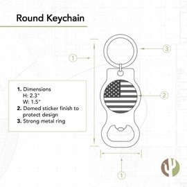 Desert Cactus Country of the United States of America Flag Bottle Opener Keychain Car Keys (Silver Bottle Opener Flag)