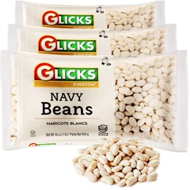 Glicks Navy Beans 16oz (3 Pack) | Perfect for Chili, Stews, Cholent, and More, AKA White Pea Beans, Dry Navy Beans