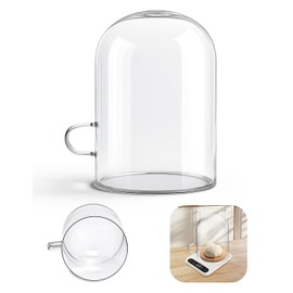 Sourdough Warmer Dome with Handle, Glass Dome for Sourdough Starter Heating Pad Accessories Fits Jars Up to 4.8" Diameter x6.1 Height, Sourdough Accessories - Durable Clear Glass Cover