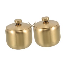 OHPHCALL Jars Salt Spice Box Spice Tank Stainless Steel Salt Sugar Containers Set