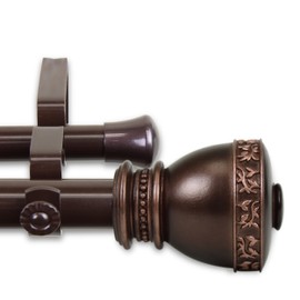 Rod Desyne 1" Delaney Double Curtain Rod, 28-48", Bronze