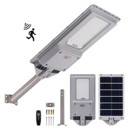 LANGY Solar Street Lights Outdoor, 2500W Solar Parking Lot Lights, 200000LM 6500K, Dusk to Dawn Motion Sensor and Remote Control, IP67 Waterproof, Commercial Solar Outdoor Light Garage