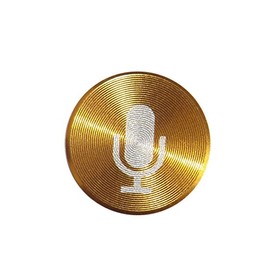 Coloured Metal i Phone 6 5s 5c 5 4 3 home Button Stickers, i phone home button stickers decals, i pad, i pod i phone accessories (gold micro phone)
