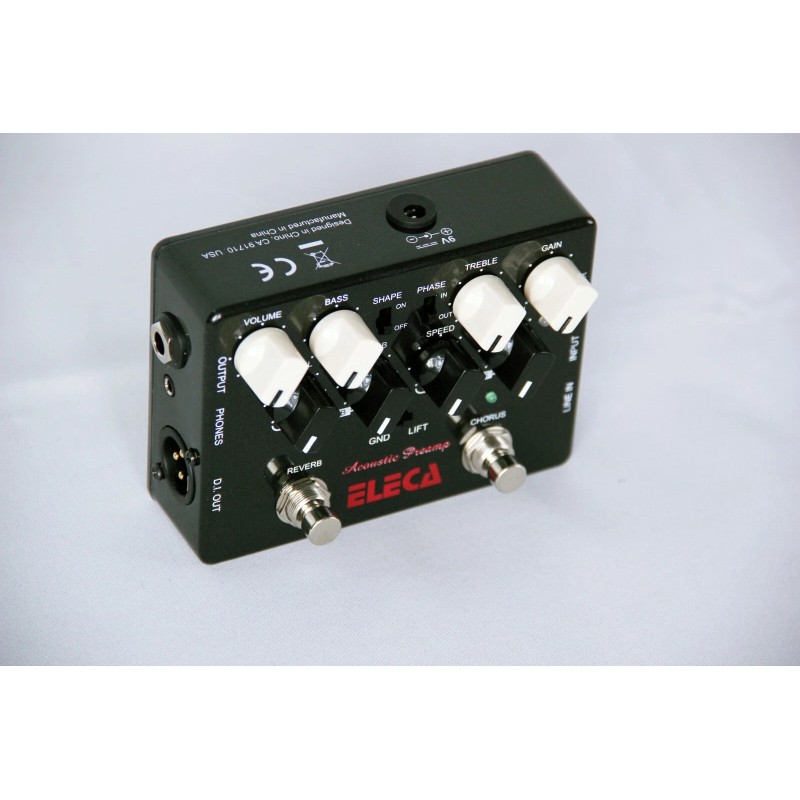 Eleca Acoustic preamp 3-Band EQ and DI box, Digital reverb