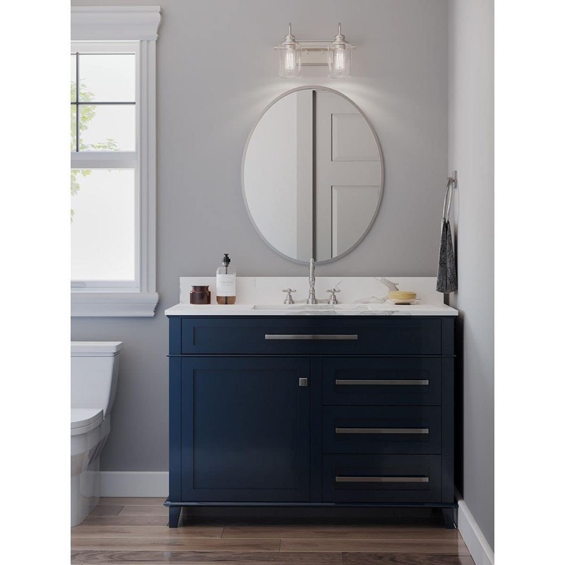 Progress Lighting Aiken Collection 2-Light Brushed Nickel Clear Glass Vintage