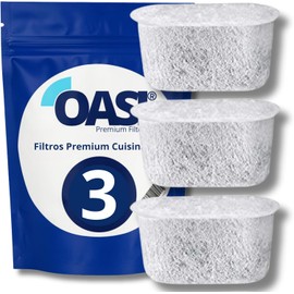 OASI 3 Filtros Premium de Carbón Activo Compatibles con Cafeteras Cuisinart /3 Pack Sustitution for Premium filter Cuisinart Dcc-1200 Dgb-900BC Chw-12 SS-700 Dgb-700BC Dcc-3000 Dcc-1100 Dgb-625BC