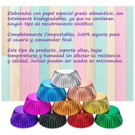 150 Capacillos Metalizado De Colores 72 Cupcakes 10 Colores                                                                                           