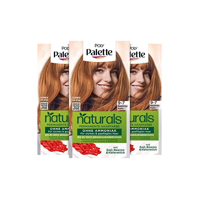 Palette Naturals Permanent Hair Colour 9-7 Natural Copper (3 x