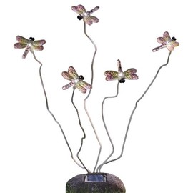 Konstsmide Assisi 7629-000 Solar Motif Light Dragonfly Width 15 cm Height 53 cm 5 White LEDs Stone Effect Plastic