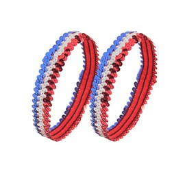 Pliwcas American Flag Hair Ties for Men Women Patriots Country Flag Hairband Independence Day Gifts 2PCS Red White and Blue Headbands for Women Patriotic Accessories Gifts for Men