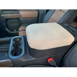 Auto Console Covers- Fits The GMC Sierra (All Models & Trim with Bucket Seats) 2019-2023 Center Console Cover Fleece-Taupe