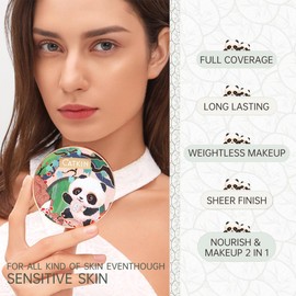 CATKIN Panda Land Foundation Full Coverage, Breathable, Pillow-like Foundation with Nourishing and Long-Lasting Formula, 15 g x 2 (W12 Golden Medium, 15 g x 2)