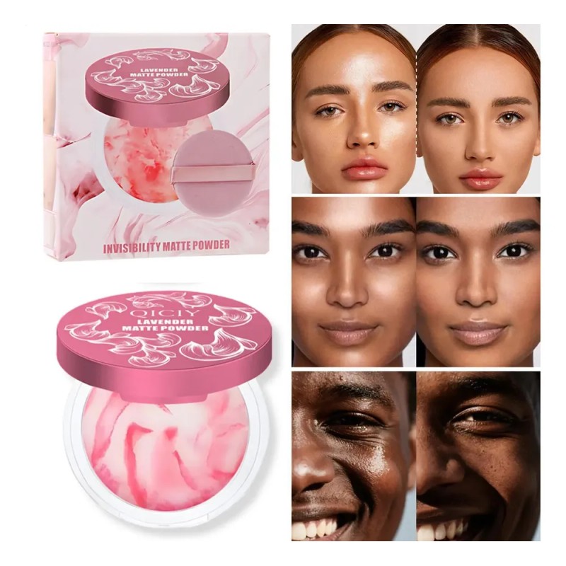 Polvo Compacto Para El Rostro Polvo Mate Maquillaje Base Imp