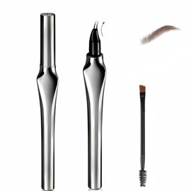 Eyebrow Pen with Ultra-fine 2-Fork-Tip, Eyebrow Pencil for Natural Hair-Like Brows, Waterproof, Smudge-Proof, Lightweight and Non-clumping, Long Wearing (Dark Brown)