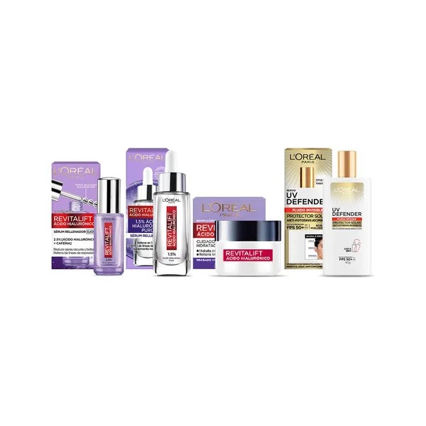 Sérum, Sérum Ojos, Crema Día, Prot Solar FPS50+ L'Oréal Paris