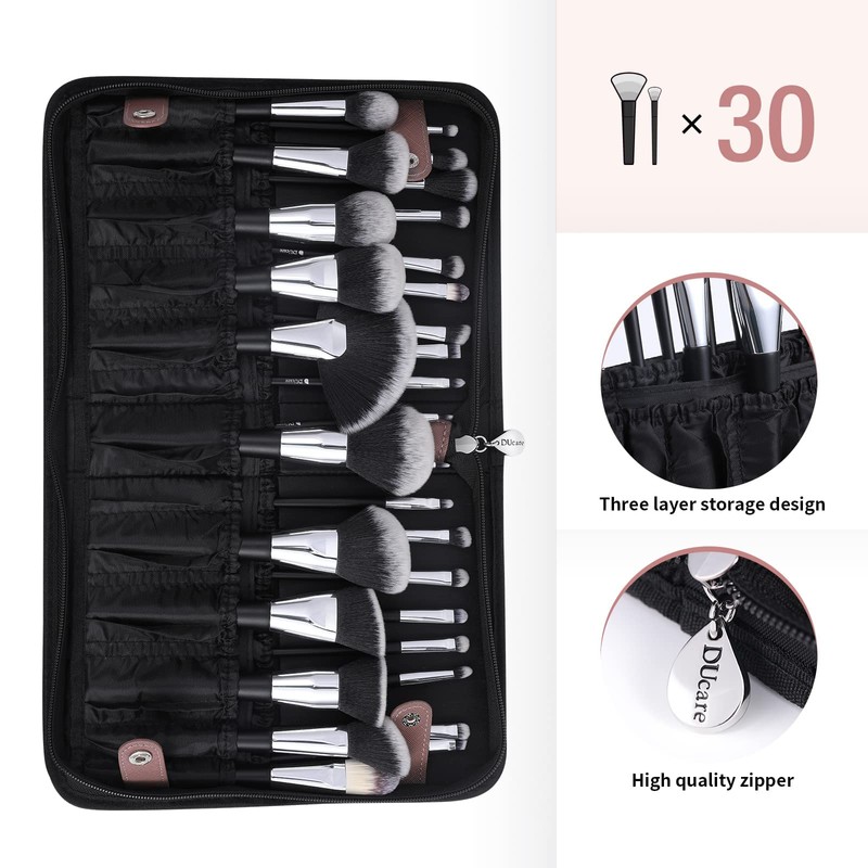 DUcare Makeup Brushes Organiser Bag Portable Cosmetic Case for Travel,