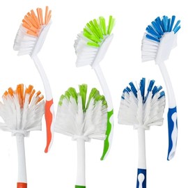 6 pack dish brush for sink cleaning, bathroom or carper, rug with handle, Stiff Bristles Dish Scrubber