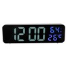 LED 9.1in Mirror Clock Multifunctional Digital Alarm Date Humidity Clock