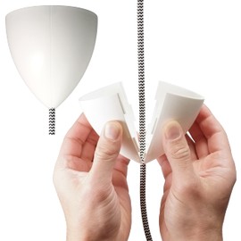 TBI Ceiling Canopy Two Piece | Easy Assembly without Tools | White Canopy Design | Ceiling Rose Large Diameter 9 cm Made of Plastic for Lamp Hanging