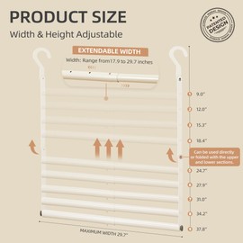 STORAGE MANIAC Adjustable Closet Rod Extender - Heavy Duty Space-Saving Clothes Hanging Bar, 1 Pack White