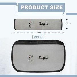 VONJUMA Pack of 2 Seat Belt Pads, Car Seat Belt Protector with Cat Motif, Protective Cushion and Velvet Bag, Large for More Comfort on the Journey