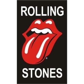 ROLLING STONES 5X3 Ft Tongue & Lips Black Fabric Poster Album Flag Banner