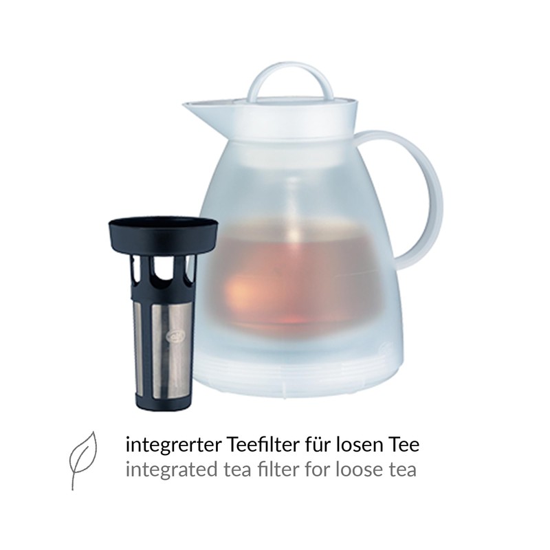 alfi 1935011100 Isolierkanne Dan Tea Kunststoff 1.0 l, weiß