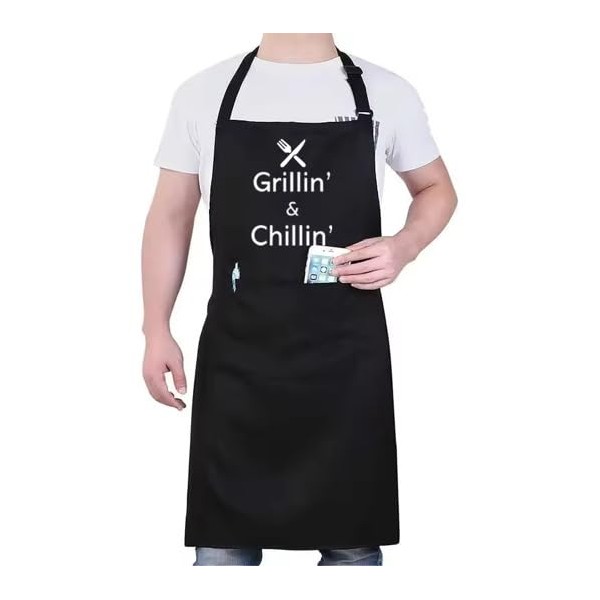 RowMi BBQ Apron Grillin'' and Chillin' Great for BBQ's, kitchen