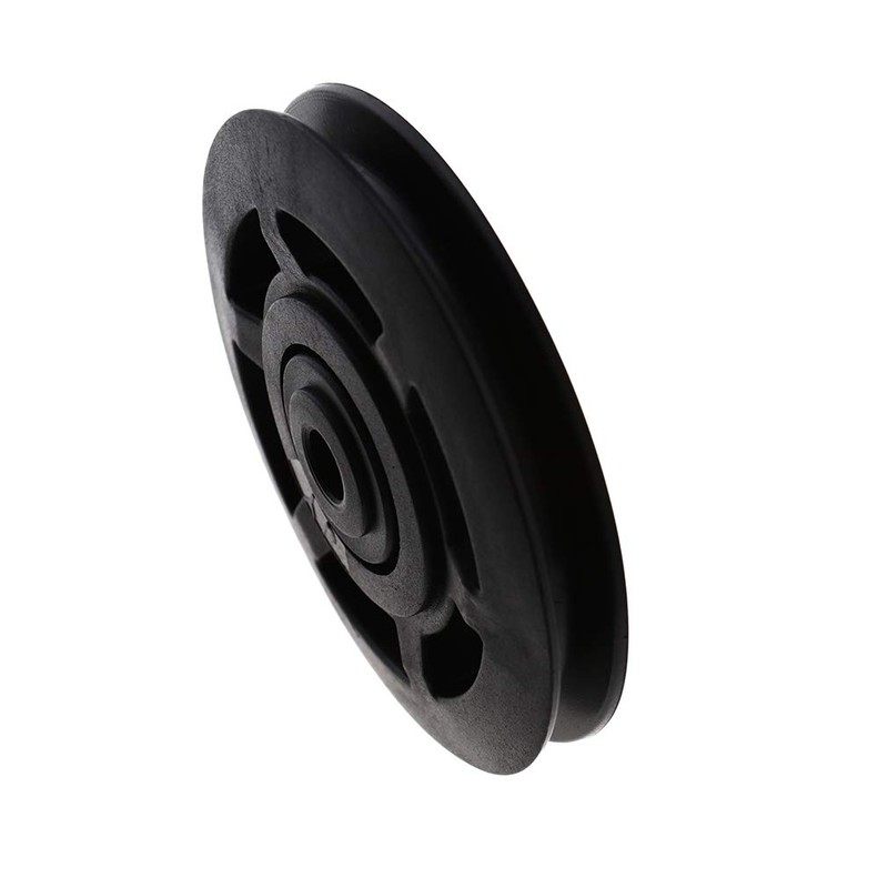 Pair of 95mm Universal Wearproof Black Bearing Pulley Wheel Cable