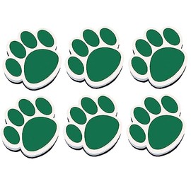 Ashley Productions Magnetic Whiteboard Eraser, Green Paw, Pack of 6