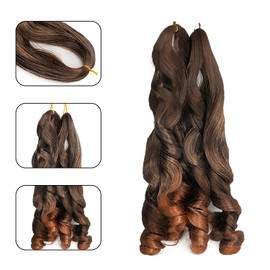 Eaaxup Curly Braiding Hair Professional Synthetic Wave Braiding Hair (#1B/30, 24 Inch (pack of 4))