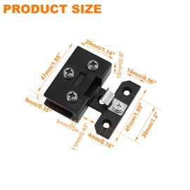 AWEN 4 Pcs Glass Doors Hinge Cupboard Showcase Wine Cabinet Clamp Ambry Gate Hinges Replacement Parts, Black