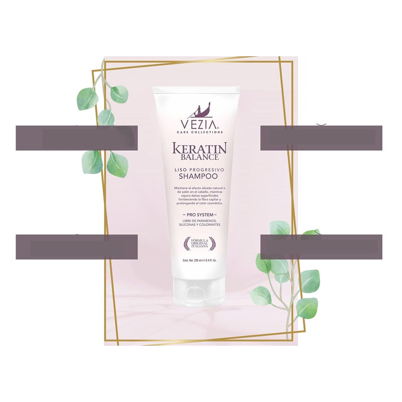 Shampoo Keratine Balance Liso Progresivo Vezia - Care Collections Sin
