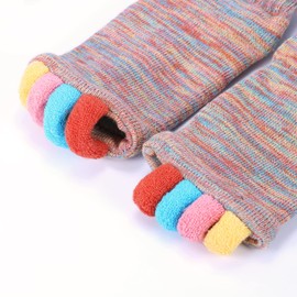 SPORCLO Calcetines separadores de dedos para hombres y mujeres, cómodos calcetines de alineación de pies, calcetines de algodón para masaje, yoga, deportes, gimnasio, A Multicolor, Small