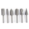 NUZAMAS Set of 6 Rotary Burrs 6mm Round Shank Woodworking