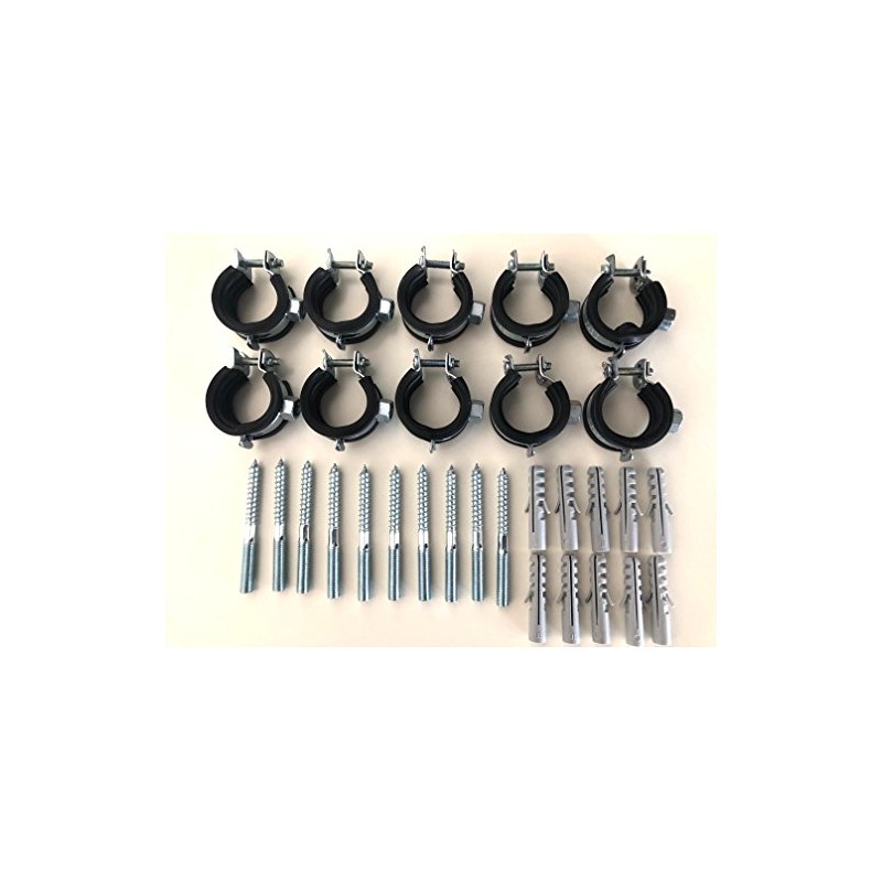 'Set – --- 10 Piece Screw Pipe Clamp 15-19 mm