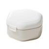 Denture Case, 2 Layer False Teeth Container, Retainer Case, Portable