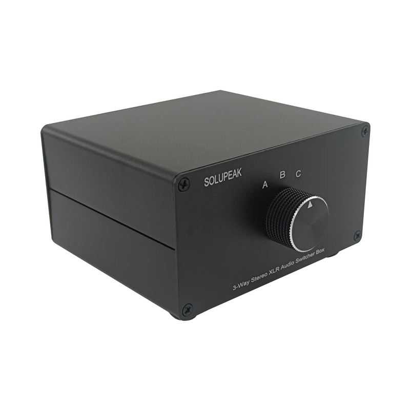 SOLUPEAK 1 in 3 Out XLR Balanced Audio Switch Box,
