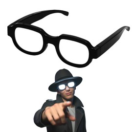 SALUDABLE Flashing Glasses, Cosplay, Funny, Detective Disguise, Sunglasses, Parties, Criminal Glasses (Single Item)