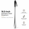 16.5-Inch Stainless Steel Shoe Horns, 2-Pack Long Handle Shoe Helpers