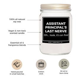 You Nique Designs Funny Assistant Principal Gifts 8oz Candle Gift for Assistant Principal of School in Elementary, Middle School, High School - Assistant Principal Appreciation (Mahogany Teakwood)