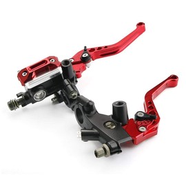 LisylineAuto Universal Motorcycle Brake Levers 7/8" 22mm Handlebar Brake Master Cylinder Clutch Lever Left & Right Set Compatible with Harley Suzuki Yamaha Motorbike Brake Lever Red