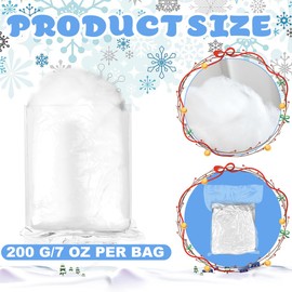 CYNNXIA Christmas Fake Snow Decor, Artificial Snow Blanket Soft Indoor Snow Fiber Fluffy Snow for Winter Mantle Village Nativity Christmas Decoration (200g/7ounce)