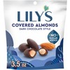 LILY'S Dark Chocolate Style No Sugar Added Covered Almonds Bag,