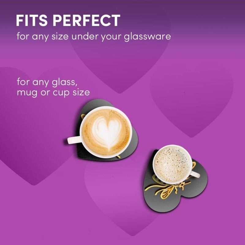 2 x Heart Coasters - 3D Manchester Bee Logo Cork