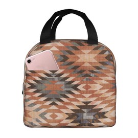 Southwestern Vintage Arizona Tribal Distressed Rug Reusable Insulated Lunch Bag For Women Men Waterproof Tote Lunch Box Thermal Cooler Lunch Tote Bag For Work Office Travel Picnic